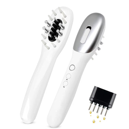 3 in 1 EMS Hair Growth Massage Comb with Hair Oil Dispenser Red Blue Light Antihair Loss High Frequency Vibration Scalp Massager