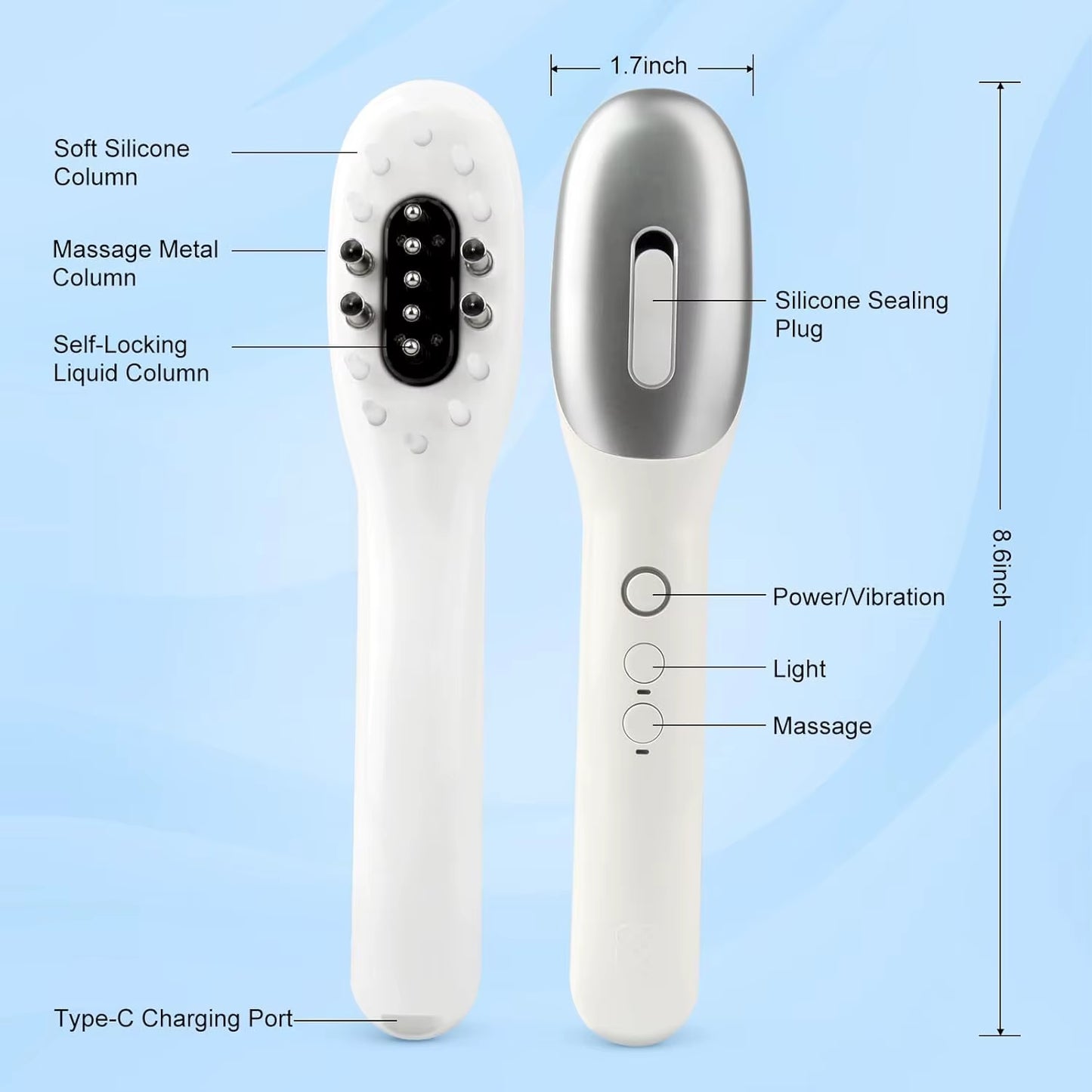 3 in 1 EMS Hair Growth Massage Comb with Hair Oil Dispenser Red Blue Light Antihair Loss High Frequency Vibration Scalp Massager