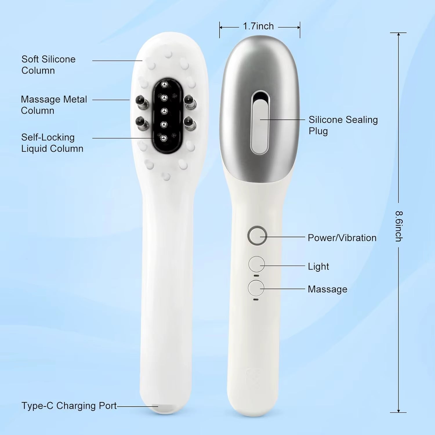 3 in 1 EMS Hair Growth Massage Comb with Hair Oil Dispenser Red Blue Light Antihair Loss High Frequency Vibration Scalp Massager